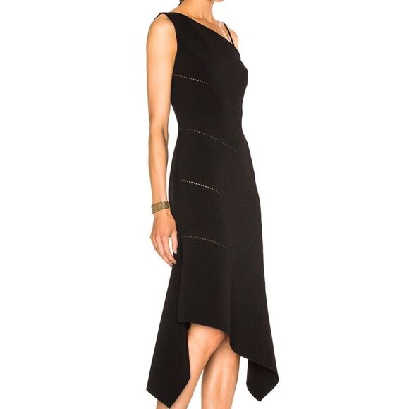 $875 NWOT Dion Lee Bonded Crepe Bustier Asymmetrical Hem Dress in‎ Black Size 6 - Picture 3 of 16